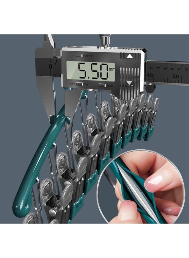 3 Pack 10-Stainless Steel Clips Pants Skirt Hanger - Windproof Non-Slip Strong Clamping Force, Space-Saving Closet Organizer for Leggings Underwear Hosiery Storage - Image 4