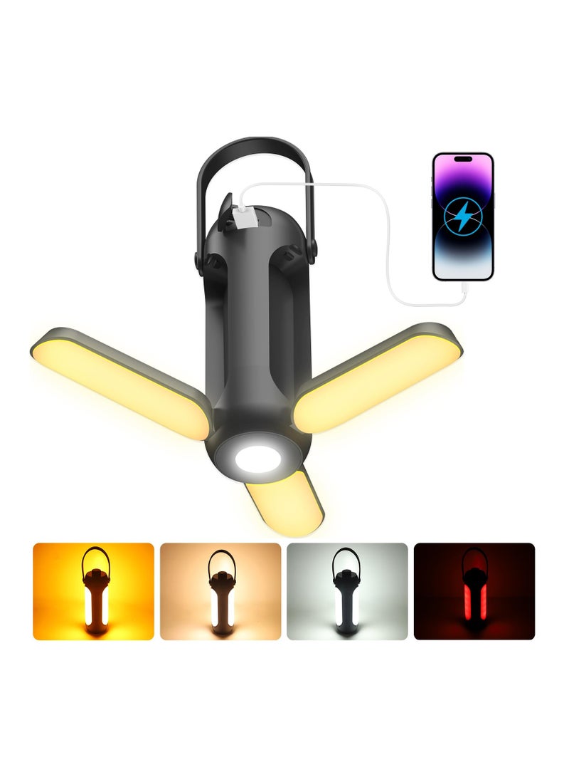 SYOSI Rechargeable Camping Lantern, Foldable 720 Lumen Camping Lights 10000mAh Tents Camping Light Dimmable Camping Lamp with 5 Light Modes LED Lantern Torch for Power Cut, Hurricane Emergency, Travel - Image 1