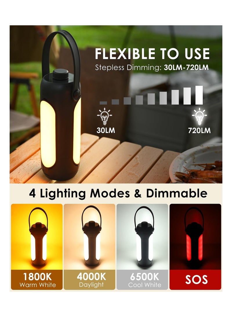 SYOSI Rechargeable Camping Lantern, Foldable 720 Lumen Camping Lights 10000mAh Tents Camping Light Dimmable Camping Lamp with 5 Light Modes LED Lantern Torch for Power Cut, Hurricane Emergency, Travel - Image 2