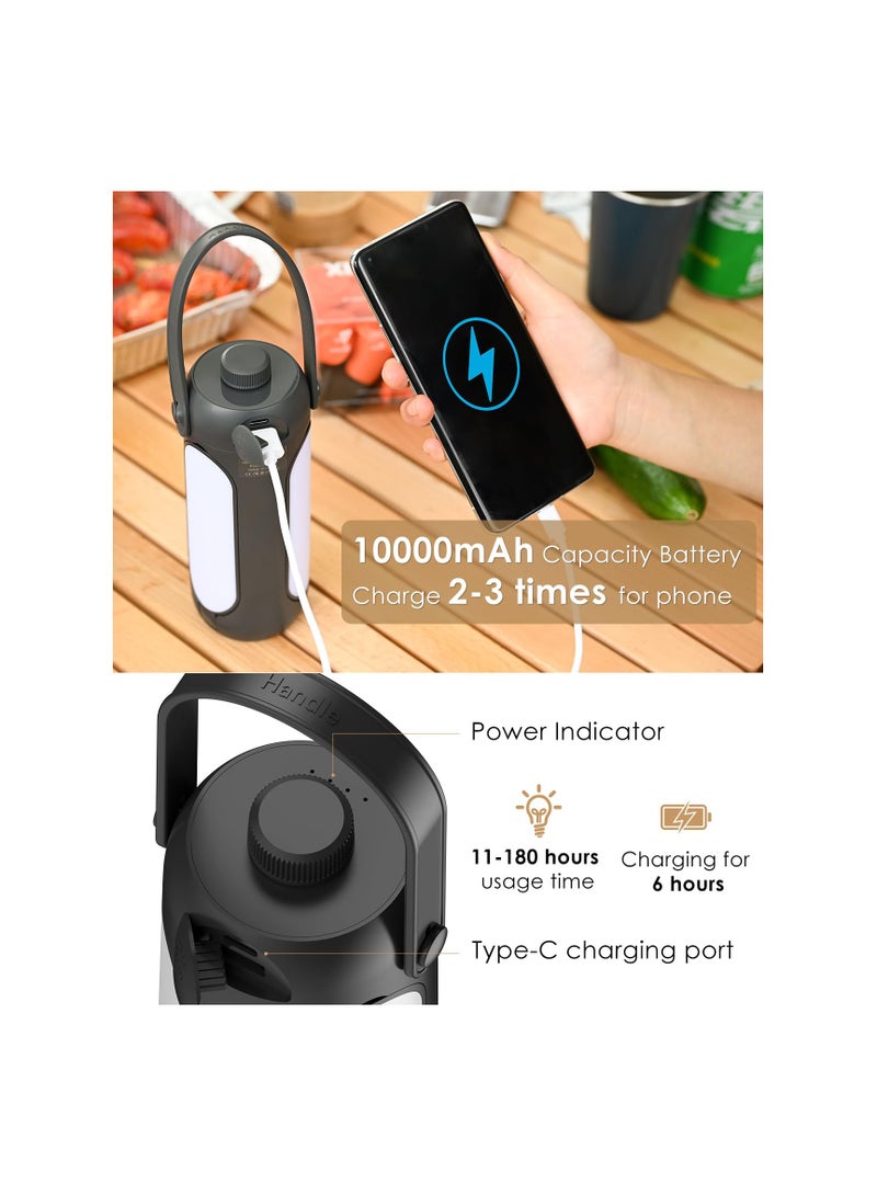 SYOSI Rechargeable Camping Lantern, Foldable 720 Lumen Camping Lights 10000mAh Tents Camping Light Dimmable Camping Lamp with 5 Light Modes LED Lantern Torch for Power Cut, Hurricane Emergency, Travel - Image 4