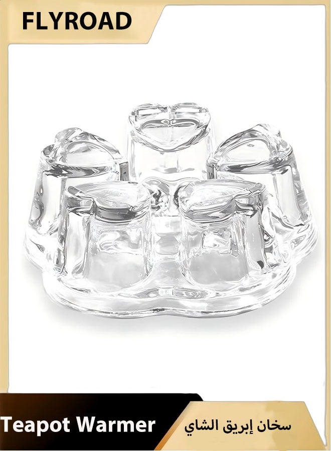 Teapot Warmer, Borosilicate Glass Tea Warmer, Heating Base Tea Warmer 5.3in Dial, Candle Never Flames Out with Tealight Holder - Image 1