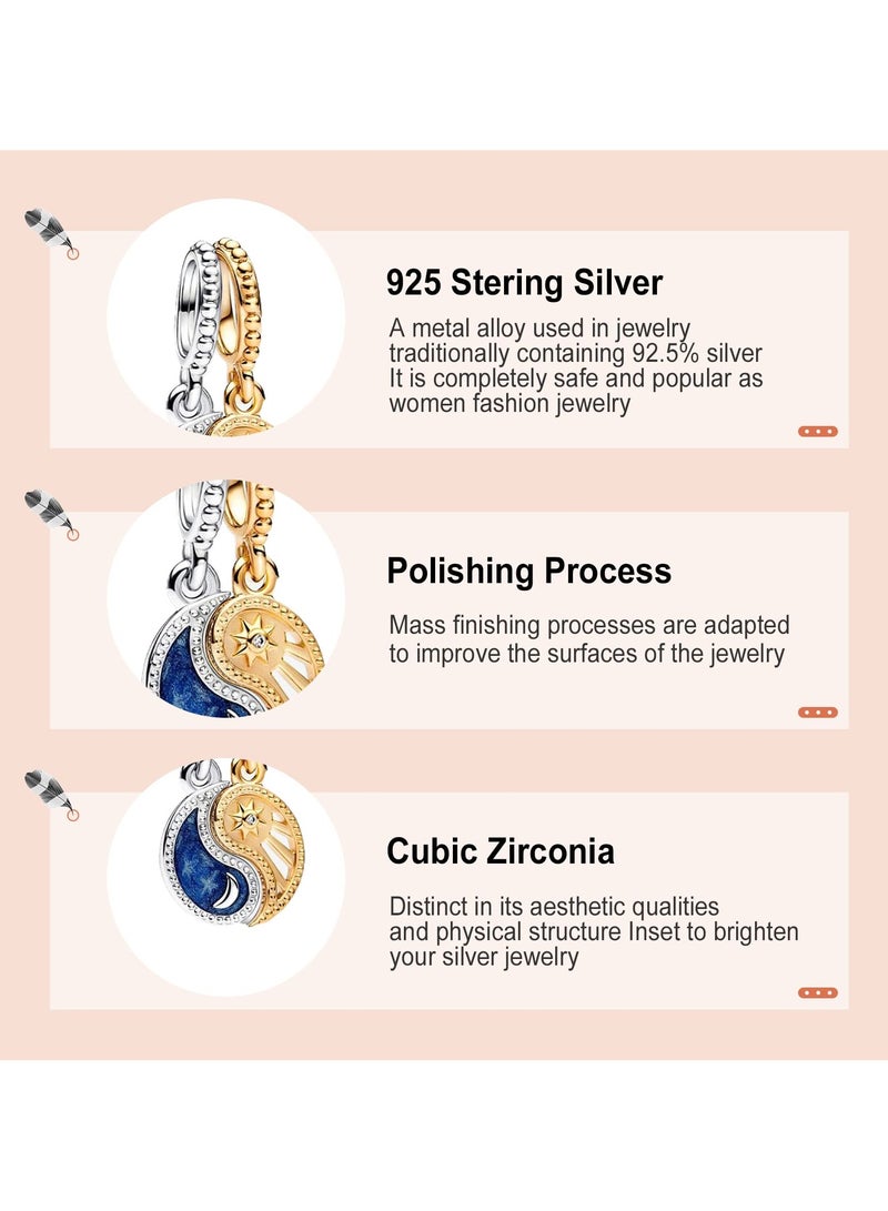 SYOSI 925 Sterling Silver Dangle Pendant Bead, Silver Charms for Bracelets and Necklaces, Sterling Silver Pendants with 5A Cubic Zirconia, Charms Gift for Women Girls - Image 4