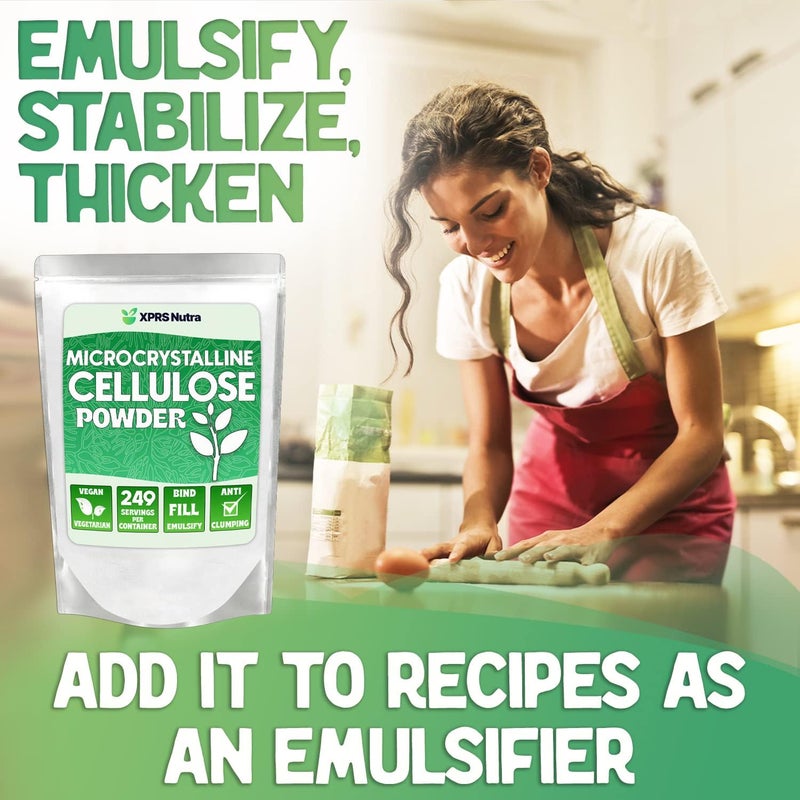 XPRS Nutra بودرة السليلوز الميكروكريستالي الخالية من الرائحة من XPRS نوترا 100% سليلوز نقي مكمل سليلوز غير قابل للذوبان لربط الأقراص ومزيج الأقراص 110 رطل - Image 2