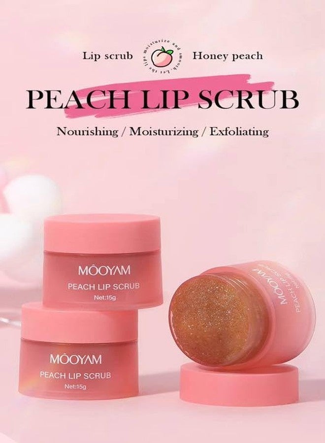 Peach Lip Scrub for Women Dry, Cracked and Dark Lips – Lip Scrubber Exfoliator - Image 2