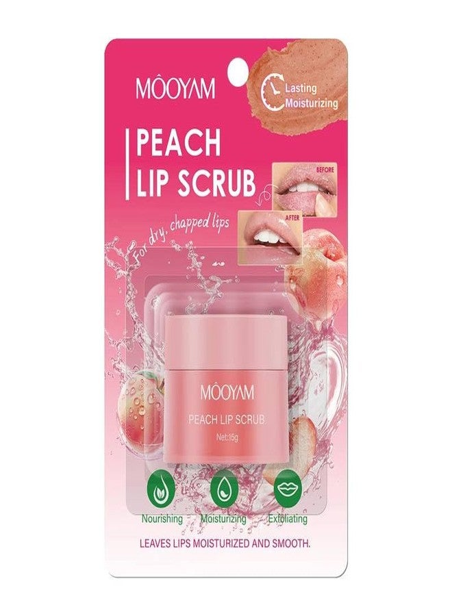 Peach Lip Scrub for Women Dry, Cracked and Dark Lips – Lip Scrubber Exfoliator - Image 1