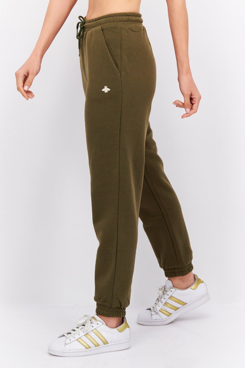 MODE Women Regular Fit Drawstring Sweatpants, Olive - Image 4
