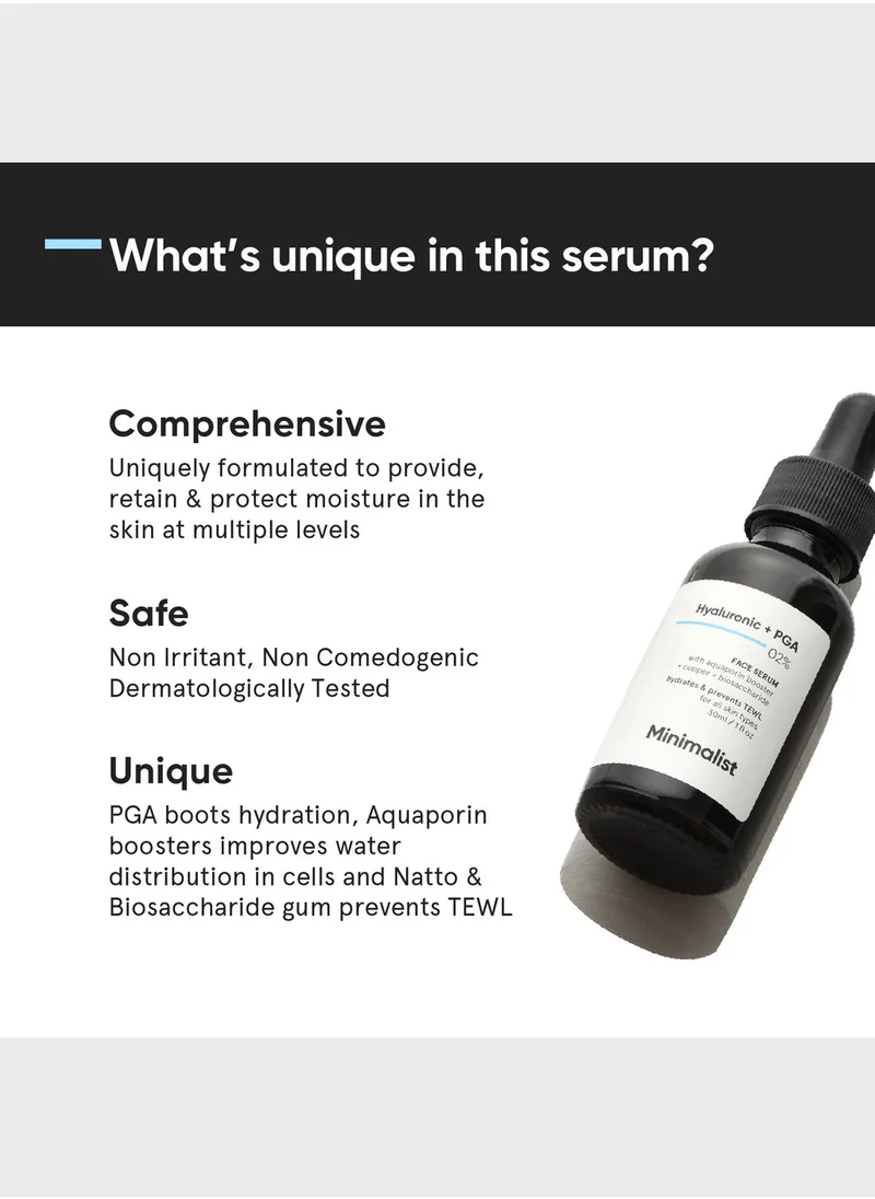 Minimalist Skincare Hyaluronic Acid + PGA 2% Face Serum