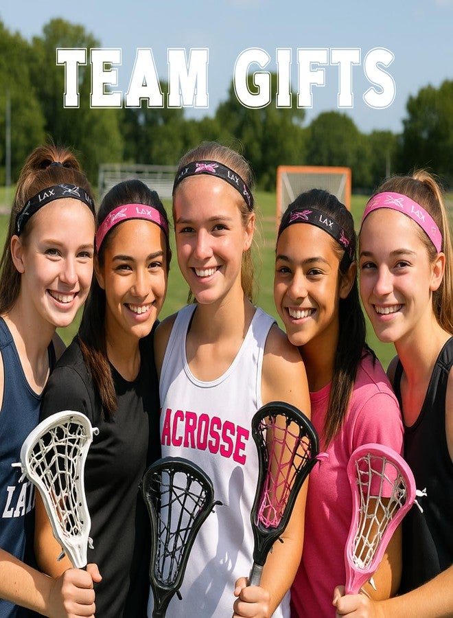Infinity Collection Lacrosse Headbands for Girls - 3-Pack Non-Slip LAX Headbands with Silicone Grip - Pink and Black Athletic Hairbands for Lacrosse Players and Teams - Image 5