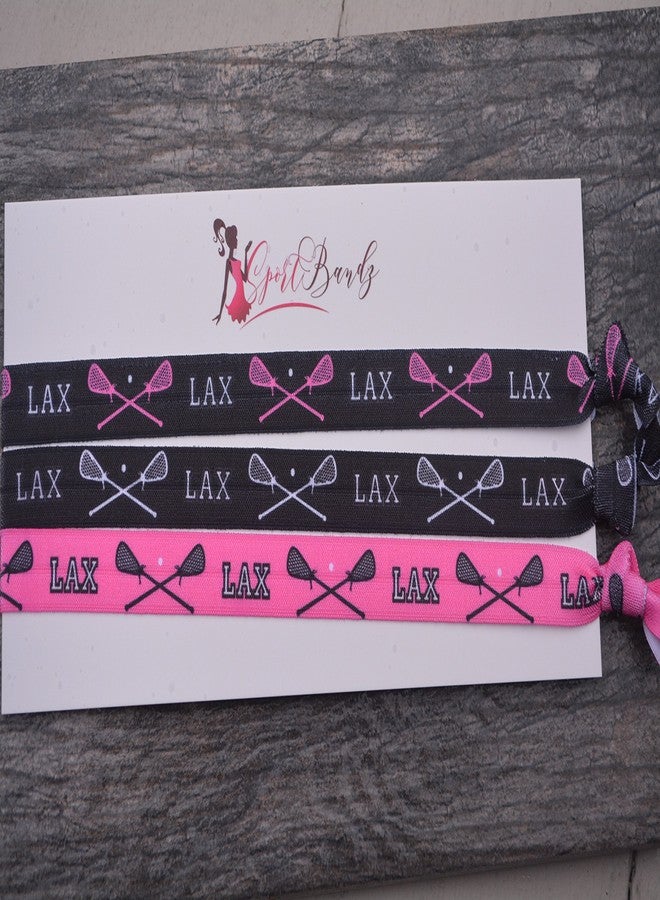 Infinity Collection Lacrosse Headbands for Girls - 3-Pack Non-Slip LAX Headbands with Silicone Grip - Pink and Black Athletic Hairbands for Lacrosse Players and Teams - Image 3