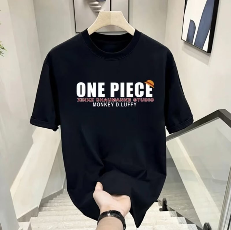 Cotton T-Shirt 2024 Trendy Brand Sports New Men'S Loose Crewneck Printed Internet Celebrity Base Top - Image 2