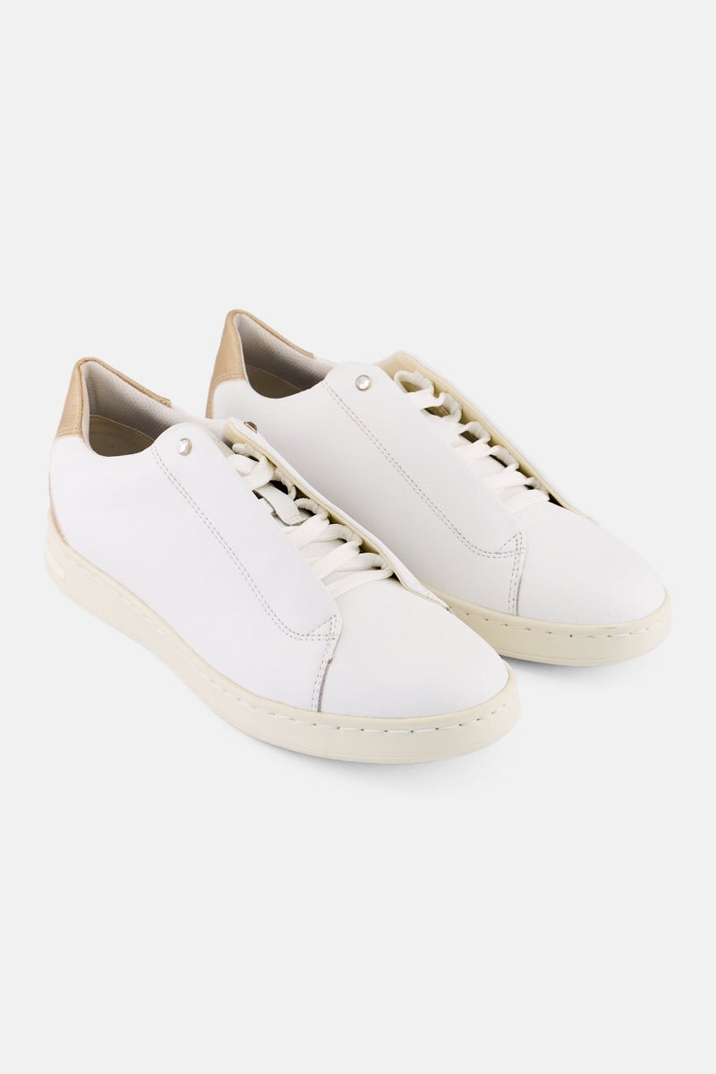 GEOX Women D Jaysen Lace Up Casual Shoes, White - Image 1