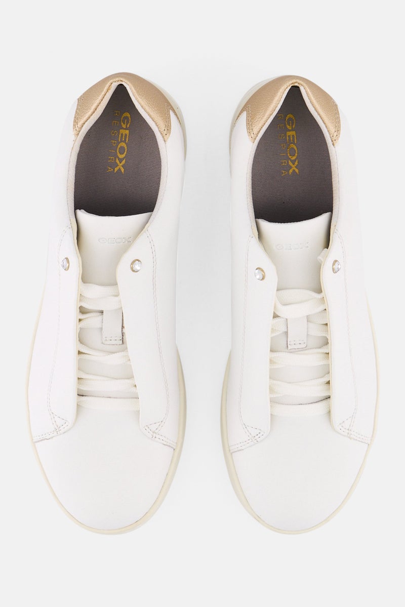 GEOX Women D Jaysen Lace Up Casual Shoes, White - Image 3