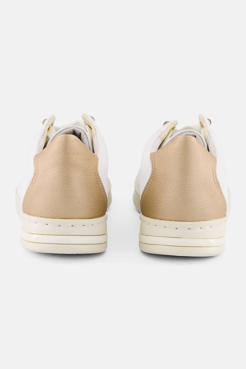 GEOX Women D Jaysen Lace Up Casual Shoes, White - Image 2