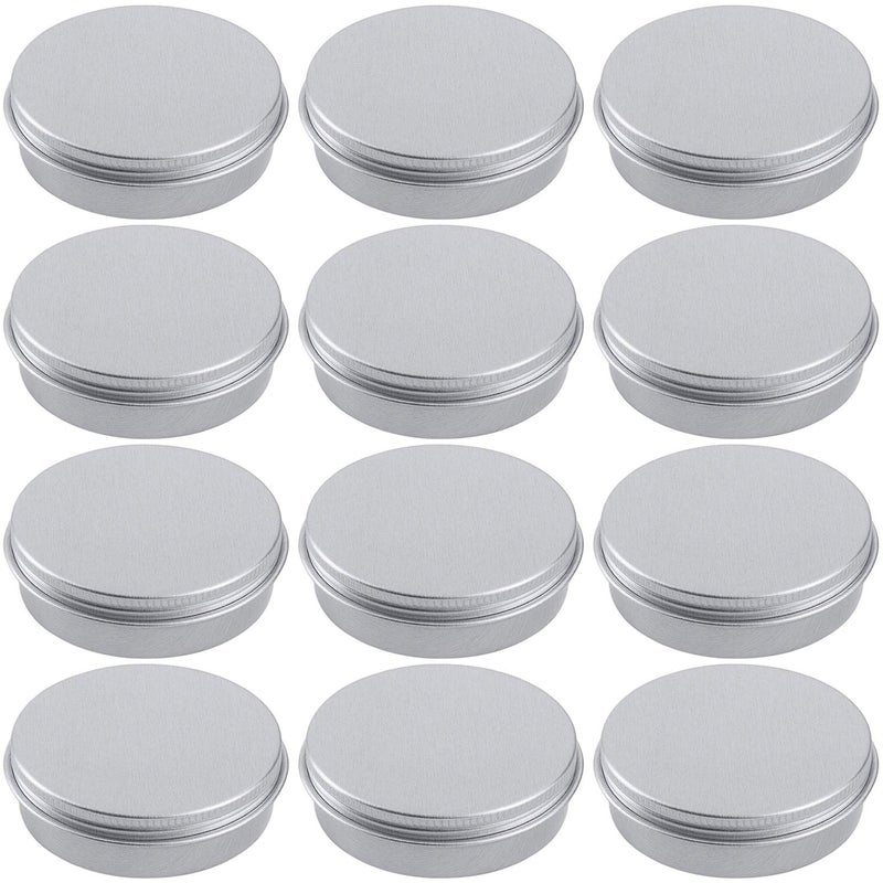 Hulless 4 Ounce Aluminum Tin Jar Refillable Containers 120 ml Aluminum Screw Lid Round Tin Container Bottle for Cosmetic,Lip Balm, Cream, 12 Pack. - Image 1