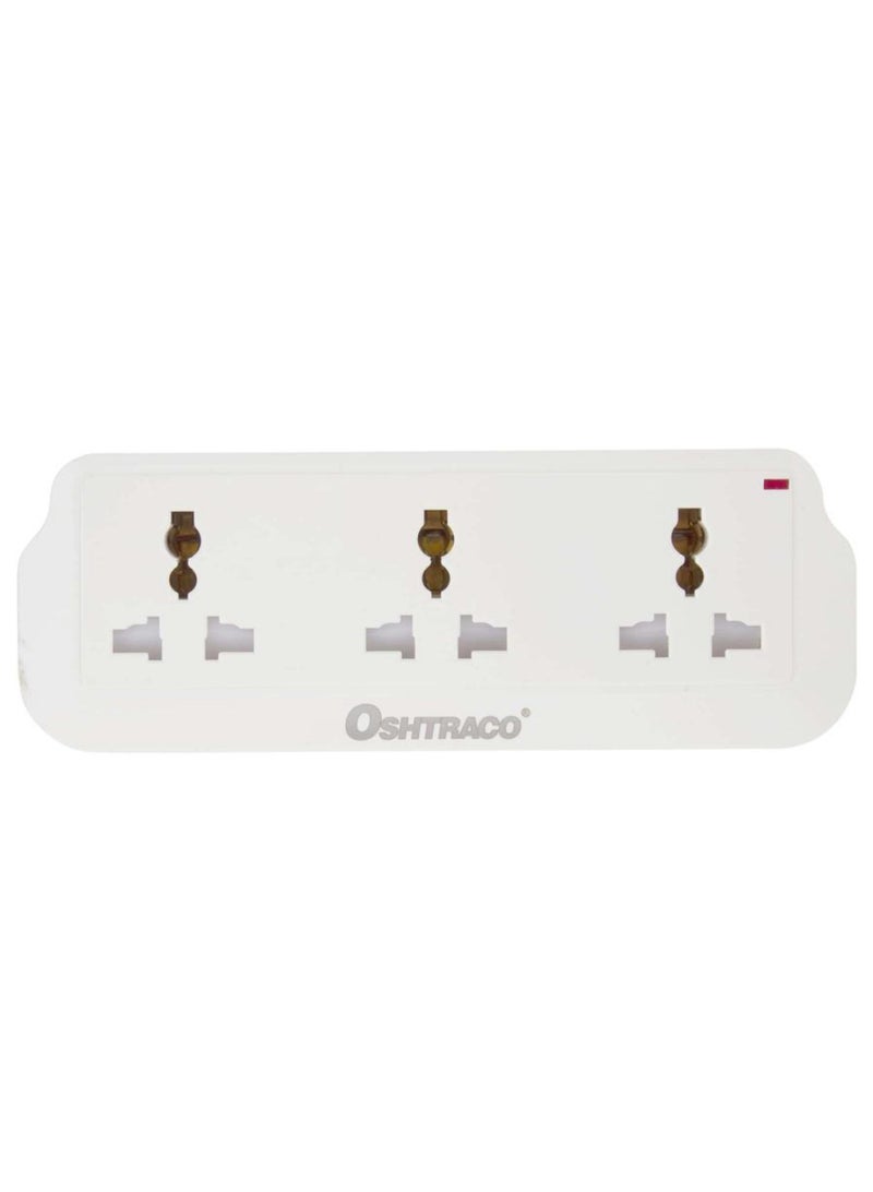 Oshtraco 3-Way Universal Socket Plug W/ Neon Power Indicator