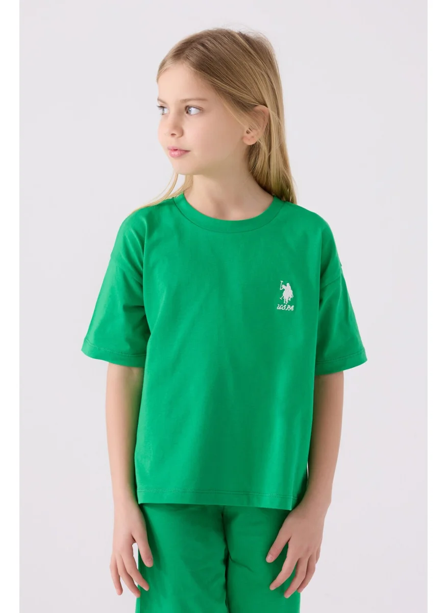 U.S. Polo Assn. Girls Apple Green Bermuda Set