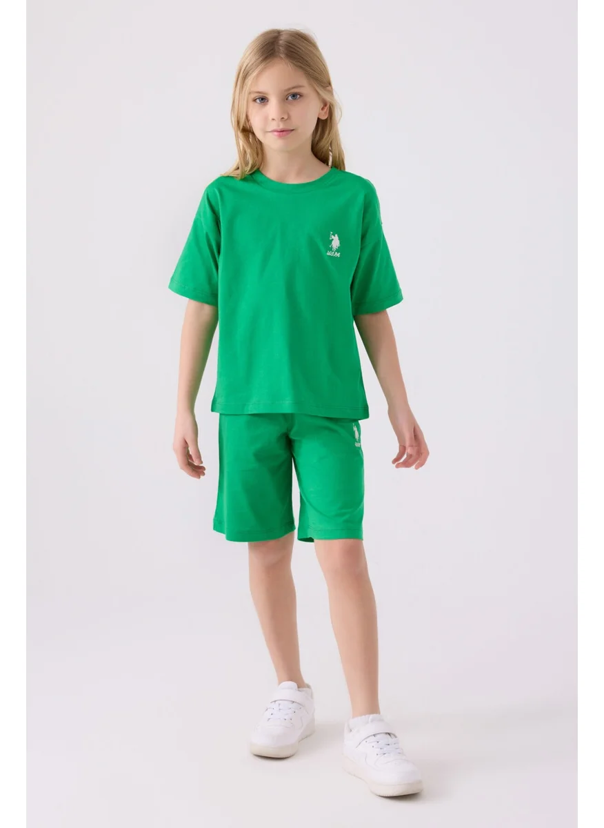 U.S. Polo Assn. Girls Apple Green Bermuda Set