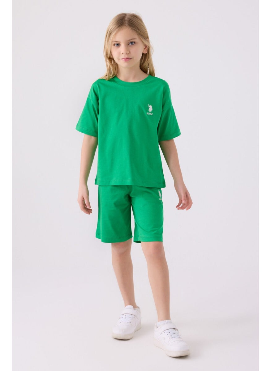 U.S. Polo Assn. - Girls Apple Green Bermuda Set - Image 1