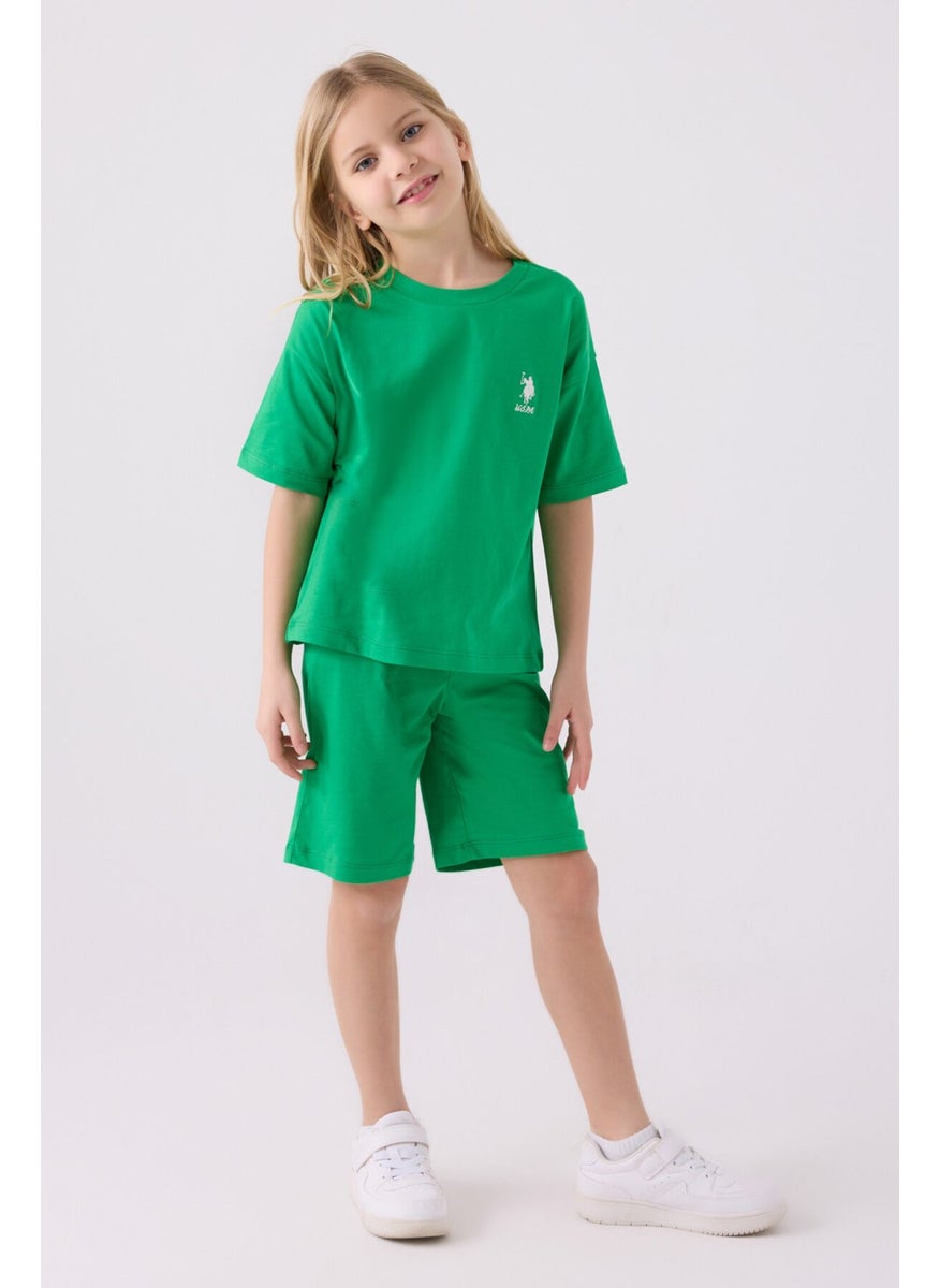 U.S. Polo Assn. - Girls Apple Green Bermuda Set - Image 1