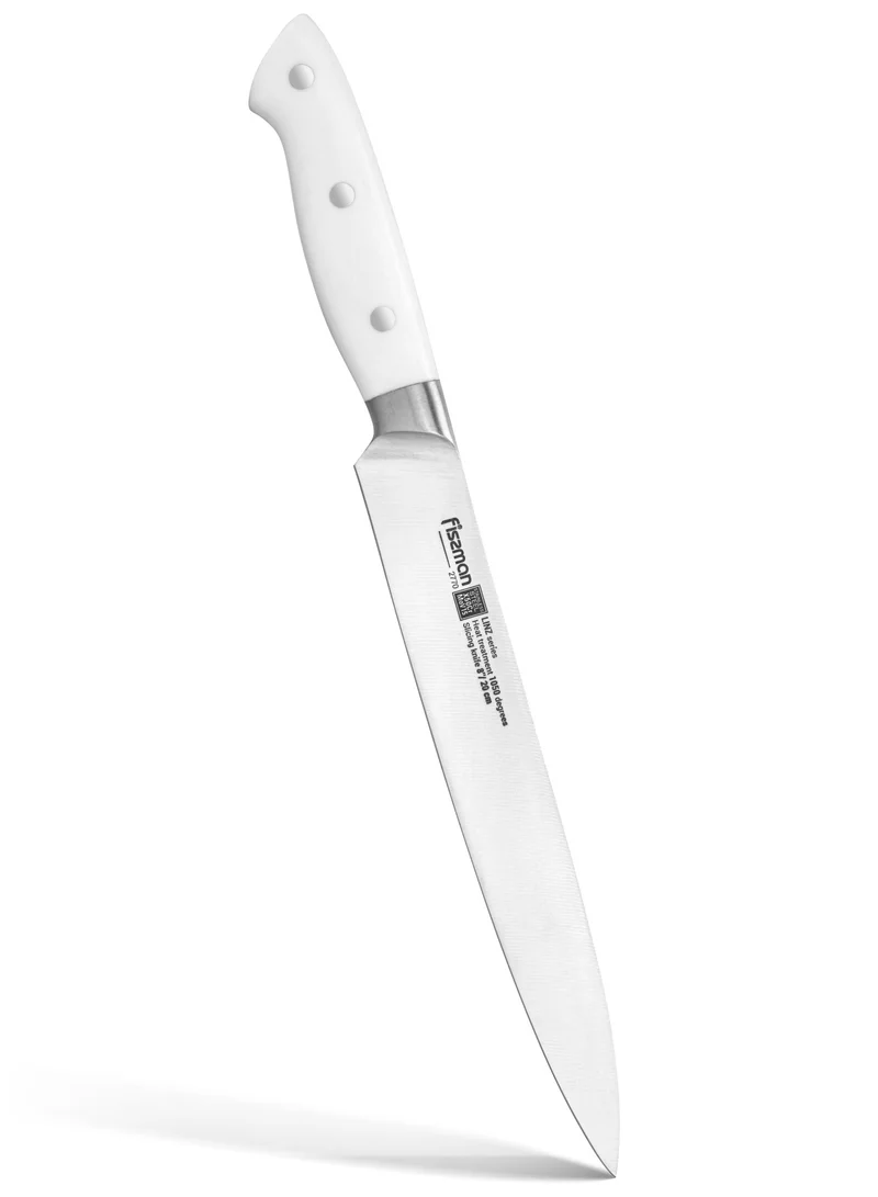 فيسمان 8" Slicing Knife Carving Kitchen Tool, German Stainless Steel X50CrMoV15 Knife Linz Series | White ABS Handle | Razor-Sharp Knife | Precise and Lightweight Slicing for Meat, Fruits, Bread
