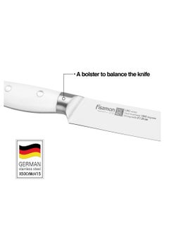 Fissman 8" Slicing Knife Carving Kitchen Tool, German Stainless Steel X30Cr13 Knife Linz Series | White ABS Handle | Razor-Sharp Knife | Precise and Lightweight Slicing for Meat, Fruits, Bread  - Image 3