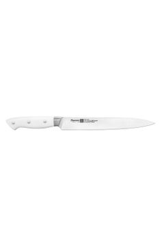 Fissman 8" Slicing Knife Carving Kitchen Tool, German Stainless Steel X30Cr13 Knife Linz Series | White ABS Handle | Razor-Sharp Knife | Precise and Lightweight Slicing for Meat, Fruits, Bread  - Image 5