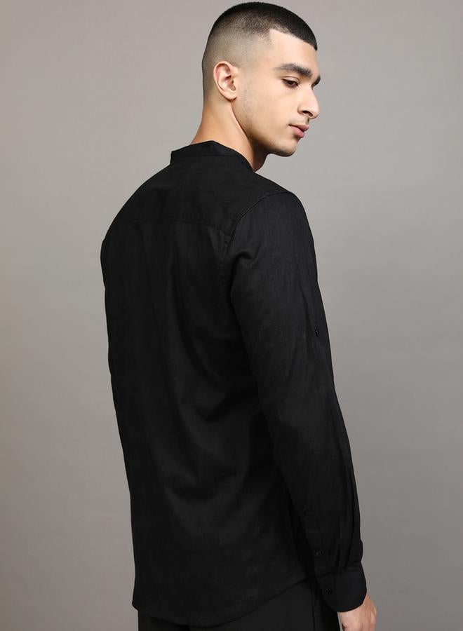 HIGHLANDER Regular Fit Mandarin Collar Shirt - Image 3