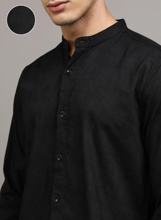 HIGHLANDER Regular Fit Mandarin Collar Shirt - Image 5