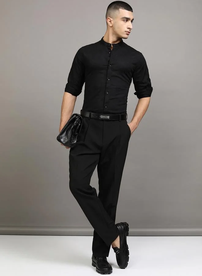 هاي لاندر قميص هايْلاندَر بياقة ماندرين ومقاس عادي