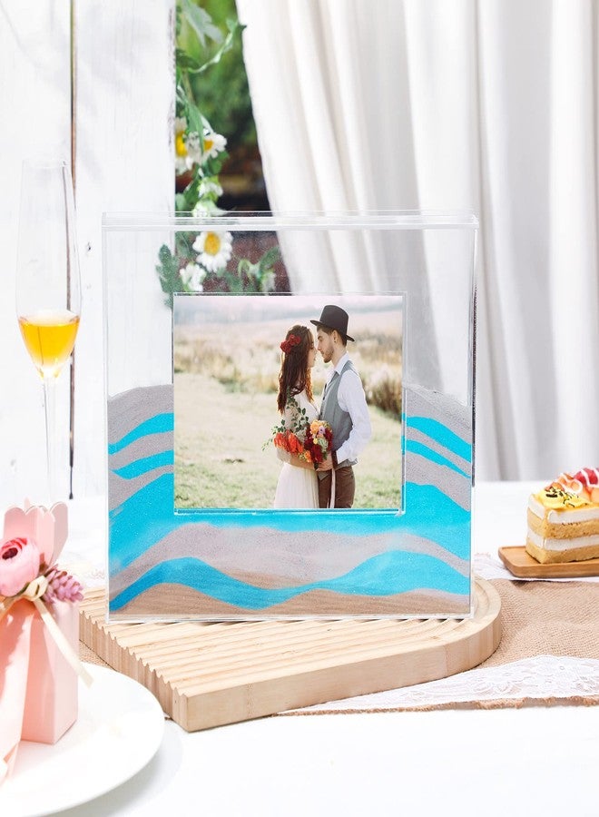Queekay Wedding Unity Sand Ceremony Photo Frame Clear Acrylic Sand Ceremony Shadow Box with Picture Frame for Wedding Decorations Home Decor Keepsake (Classic Style) - Image 4