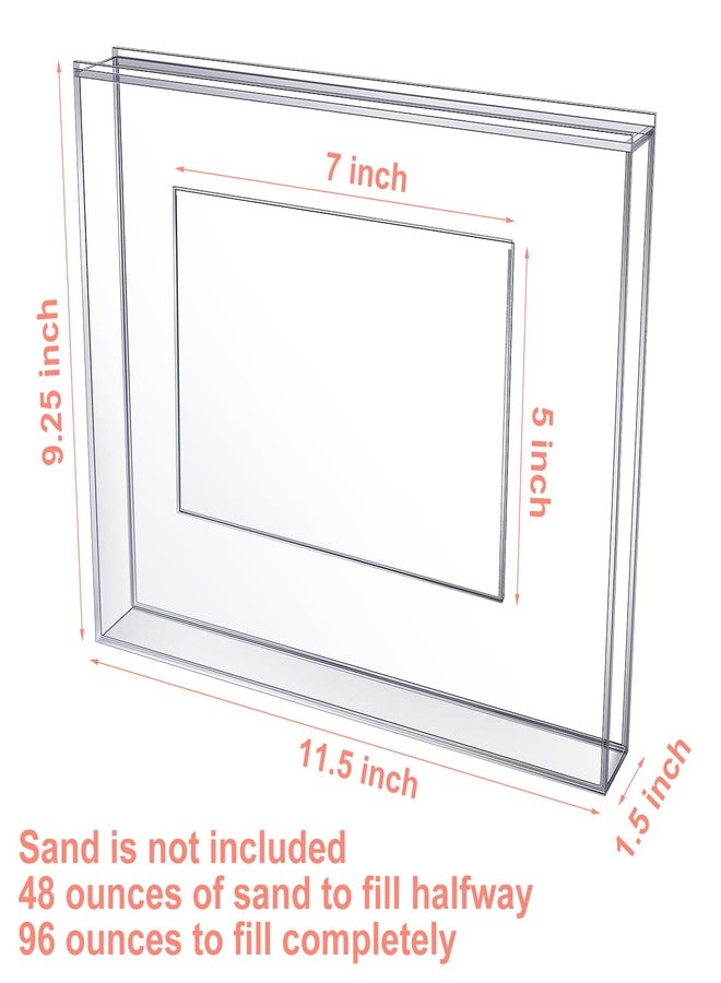 Queekay Wedding Unity Sand Ceremony Photo Frame Clear Acrylic Sand Ceremony Shadow Box with Picture Frame for Wedding Decorations Home Decor Keepsake (Classic Style) - Image 2