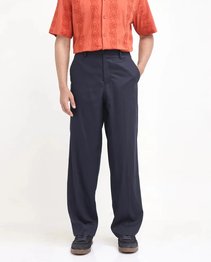 رير رابِت Men's Korean Fit Elasticated Waistband Trouser