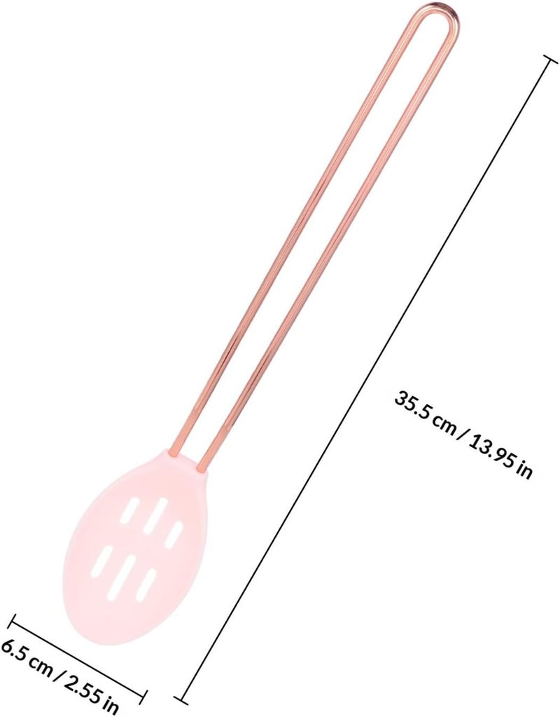 Slotted Spoon Stainless Steel Long Handle Non-stick Baking and Serving Ladle Kitchen Cooking Tool for Household Use - Image 2