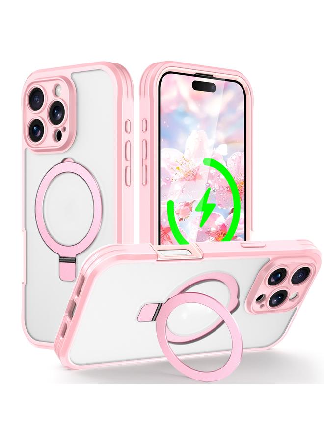 إيروريكس جراب هاتف كامل الجسم 360 درجة لهاتف iPhone 16 Pro Max Skin Feel Magsafe Holder (وردي) - Image 1