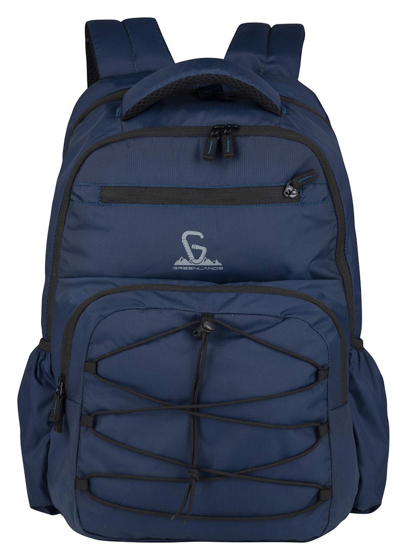 GREENLANDS 37L Ziggy Backpack with Attached Rain Cover â€“ 2 Spacious Compartments, Ideal for Office, School, Travel, Trekking and Trips â€“ Unisex, Navy - Image 1