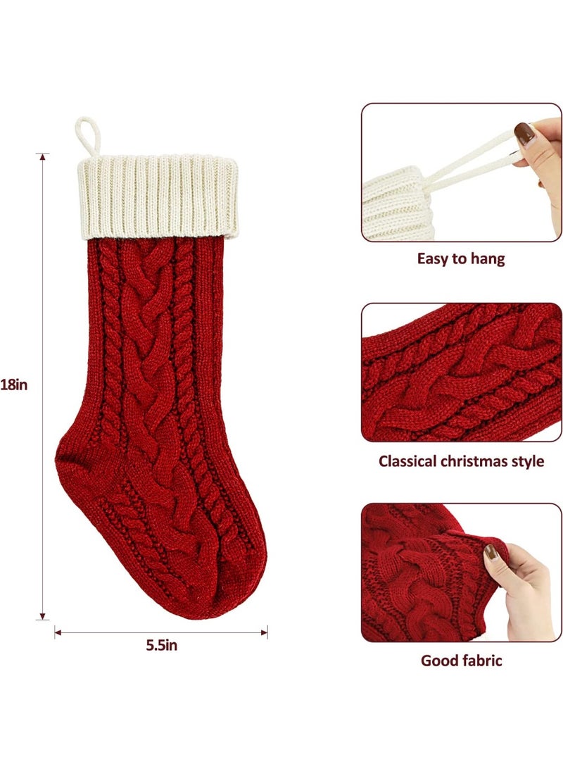 تابيت جوارب عيد الميلاد كبيرة الحجم (١٨ بوصة)، جوارب عيد الميلاد المحبوكة، جوارب مدفأة كبيرة، لتزيين عيد الميلاد للعائلة (قطعتان) - Image 2