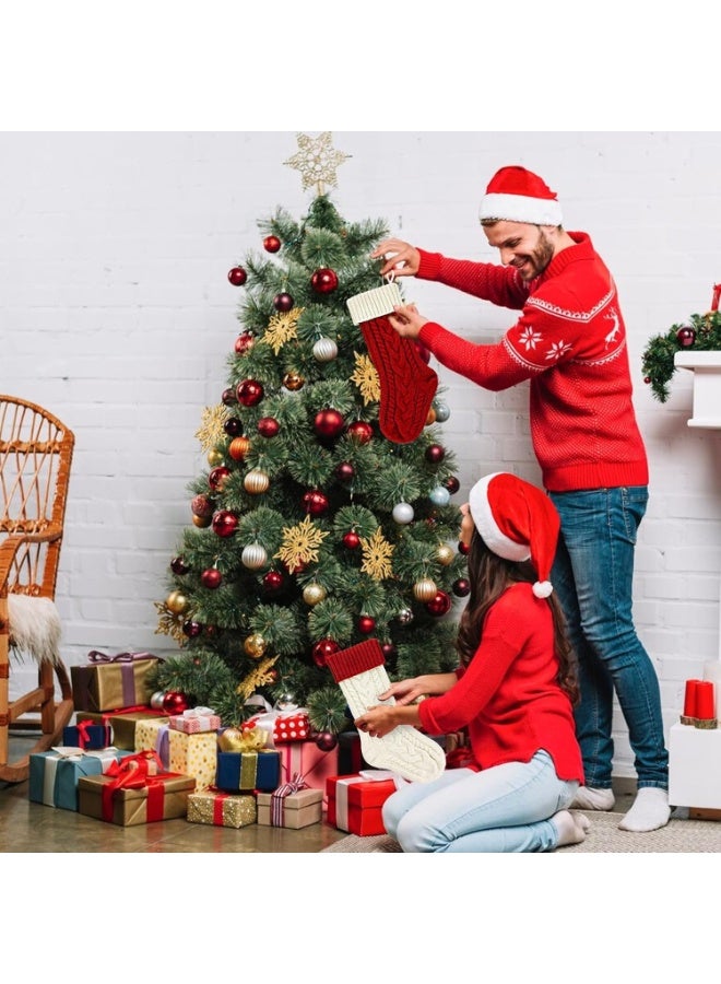 تابيت جوارب عيد الميلاد كبيرة الحجم (١٨ بوصة)، جوارب عيد الميلاد المحبوكة، جوارب مدفأة كبيرة، لتزيين عيد الميلاد للعائلة (قطعتان) - Image 4