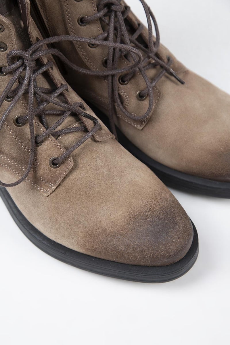Krahe Zeno Men's Genuine Leather Lace-up Zippered Mink Boots - Image 5