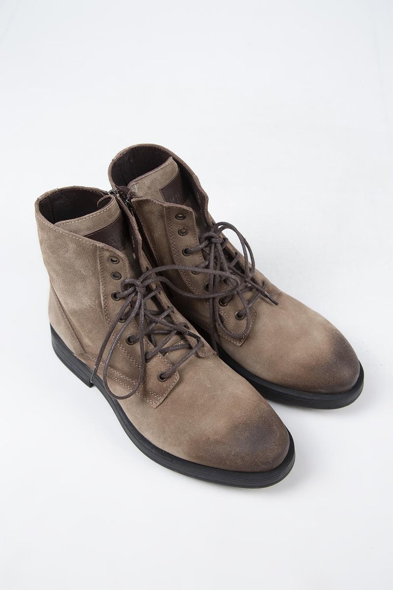 Krahe Zeno Men's Genuine Leather Lace-up Zippered Mink Boots - Image 3