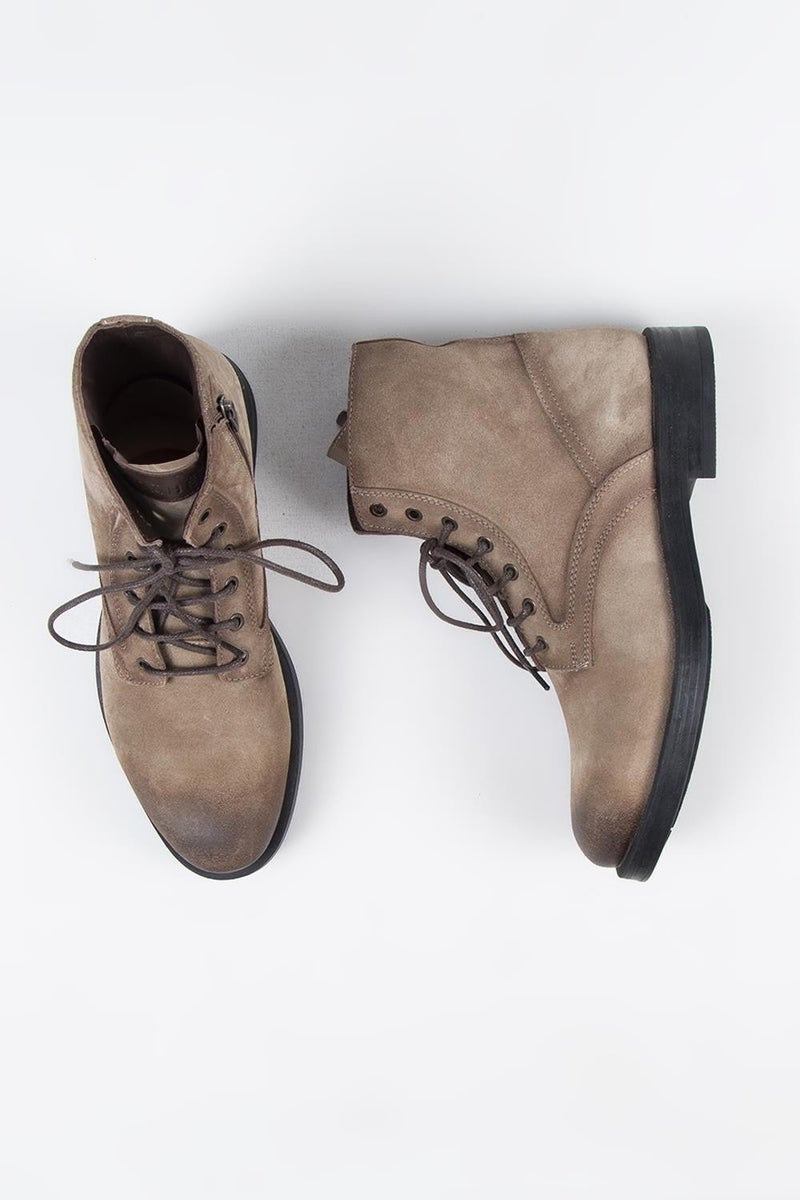 Krahe Zeno Men's Genuine Leather Lace-up Zippered Mink Boots - Image 1
