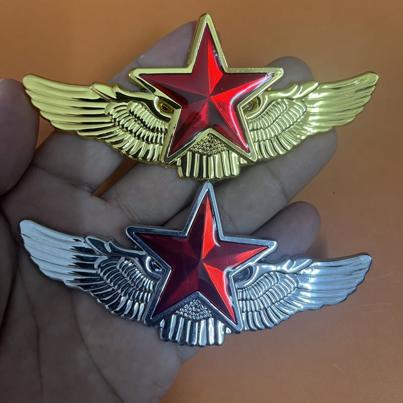 الملصق المعدني للجناح الخماسي الذهبي لتعديل شعار السيارة وشارة صندوق الأمتعة - Image 3