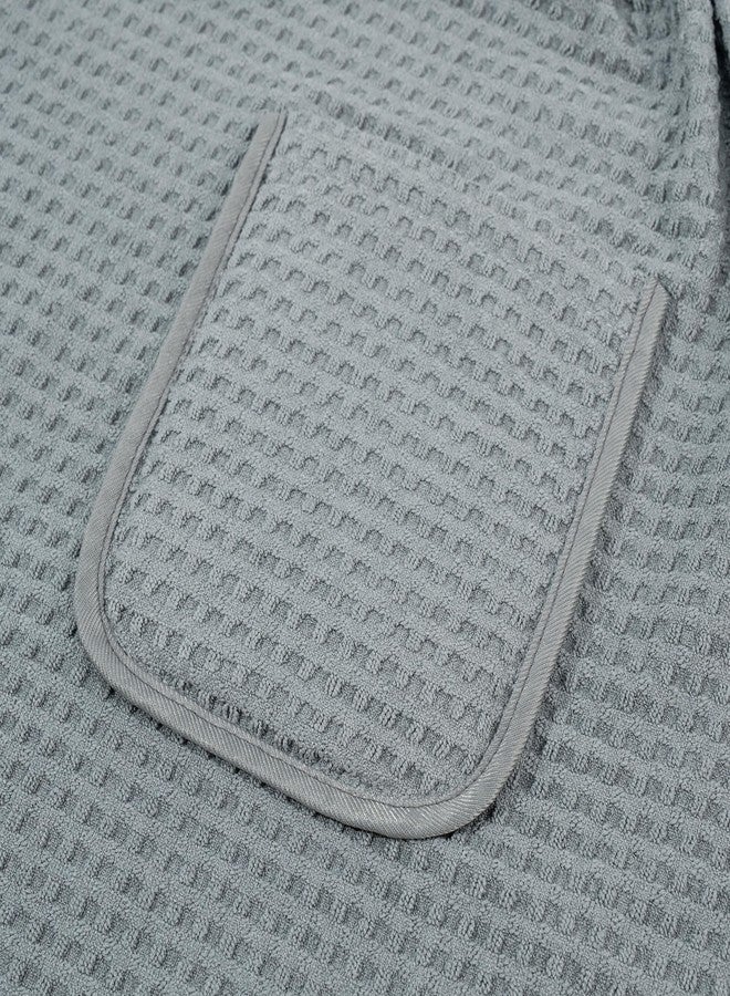 POLYTE Quick Dry Microfiber Waffle Bath Towel Body Wrap for Men, One Size - 20 in. Length x 58 in. Sweep (Gray) - Image 3