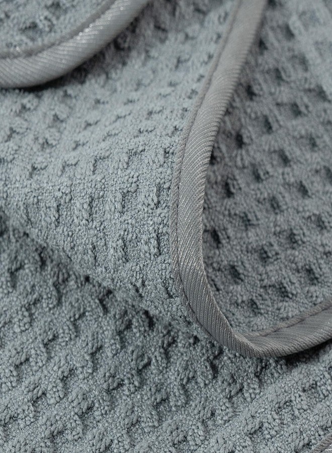 POLYTE Quick Dry Microfiber Waffle Bath Towel Body Wrap for Men, One Size - 20 in. Length x 58 in. Sweep (Gray) - Image 5