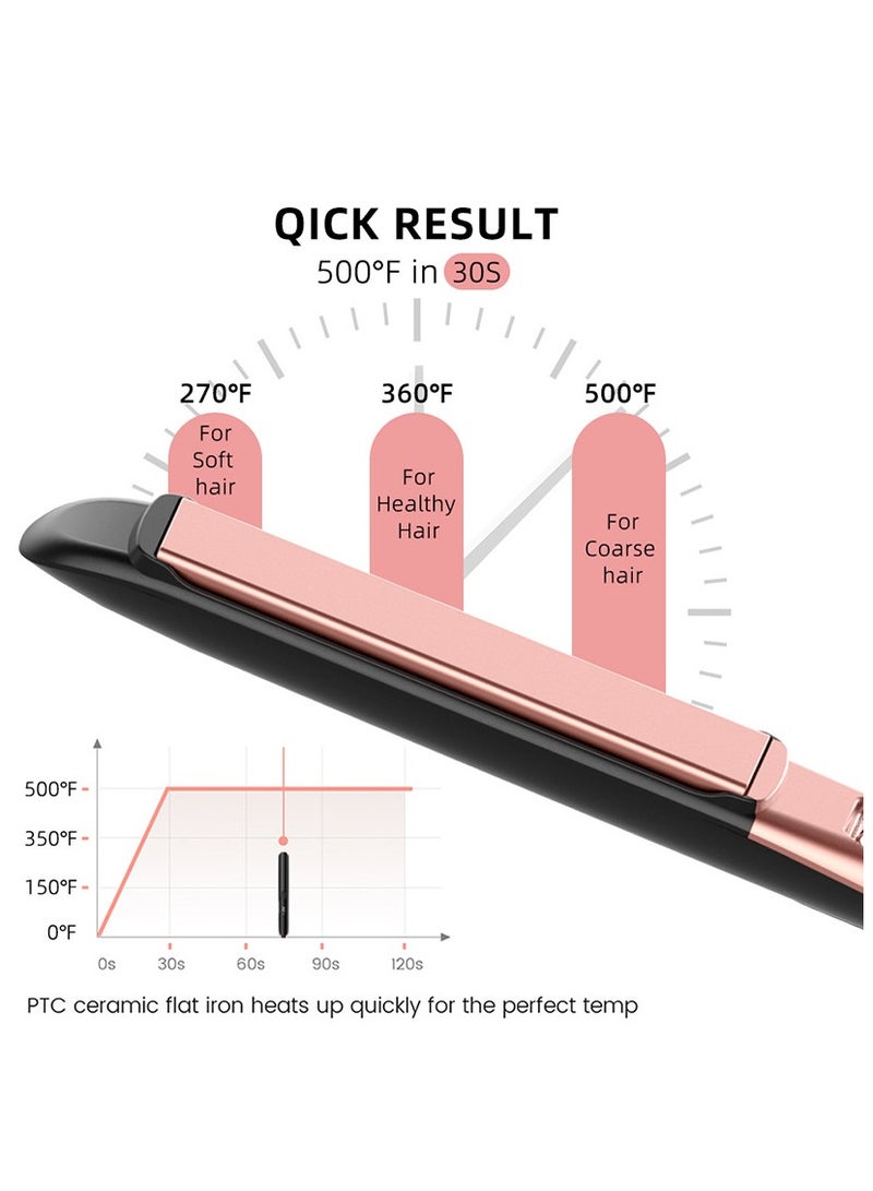 Generic 2-in-1 Straightener and Curling Iron Ceramic Hair with Tourmaline and Negative Ions Technology Adjustable Temperatures up to 500F Extra Heat Protection Glove Anti-Scald Upgraded PTC 207  - Image 3