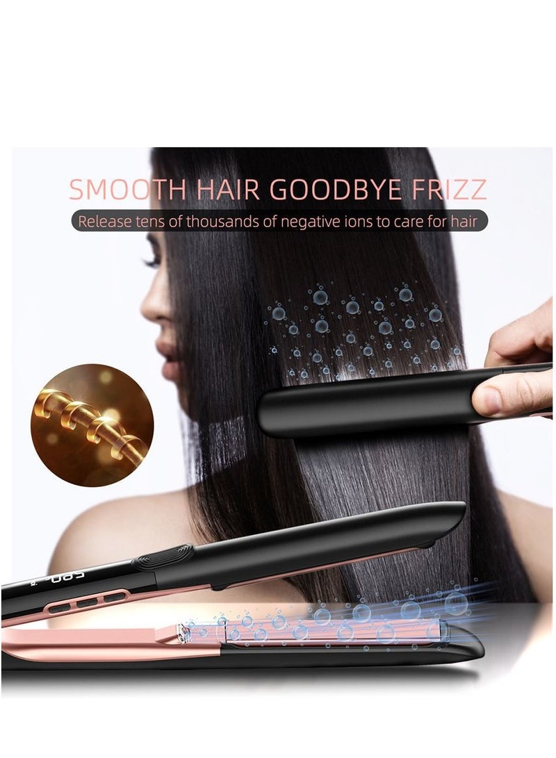 Generic 2-in-1 Straightener and Curling Iron Ceramic Hair with Tourmaline and Negative Ions Technology Adjustable Temperatures up to 500F Extra Heat Protection Glove Anti-Scald Upgraded PTC 207  - Image 5