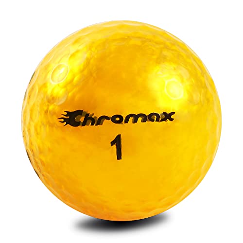 Chromax Metallic M5 Colored Golf Balls (3 Pack Tube), Gold - Image 2