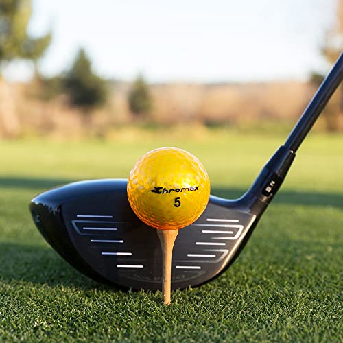 Chromax Metallic M5 Colored Golf Balls (3 Pack Tube), Gold - Image 5