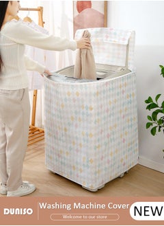 DUNISO Washing Machine Cover, PVEA Cloth Full-Automatic Wave Wheel Washing Machine Cover, Top Load Dryer Cover, Sunscreen Waterproof Dustproof  Washer Protection Case with Smooth Zipper for Laundry Kitchen Home  - Image 1