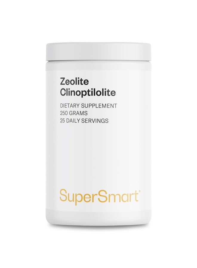SuperSmart مسحوق الكلينوبتيلوليت الزيوليت (نقاء عالي) - مكمل معدني لإزالة السموم ZCm | غير معدل وراثياً ونباتي - خالٍ من الجلوتين - 250 جرام - Image 1
