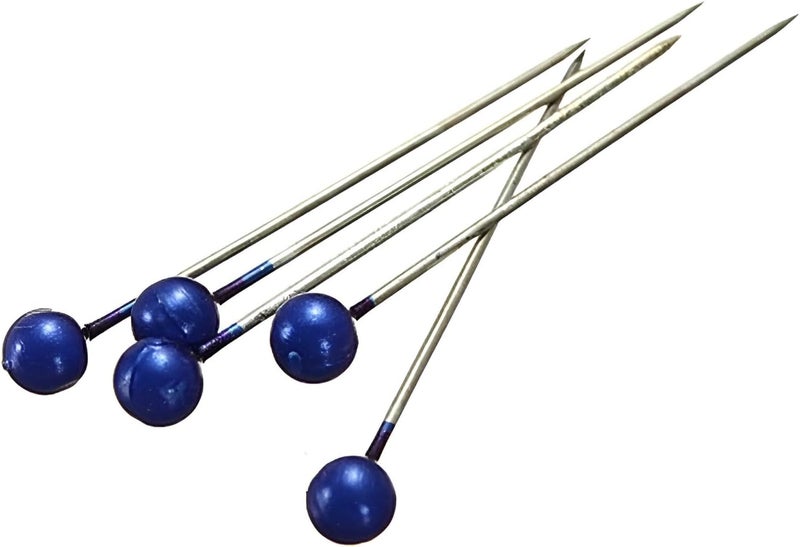 Wetco 800 Pcs Sewing Pins, 1.5 in Round Pearl Heads Pins, Pearlized Pins, Pearl Push Pins, Dressmaker Pins, Quilting Pins for Fabric, Craft and Sewing Project, Weddings Corsage Florists (Blue) - Image 2